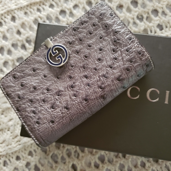 gucci ostrich wallet